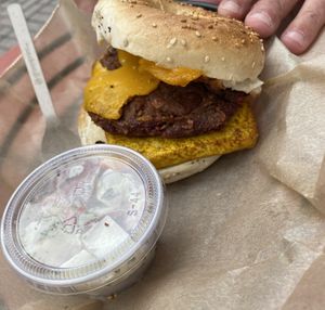Breakfast sammie  at The Plant Based & Juice Bar in Danville