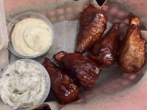 bbq wings (really good but was like $13 for only 5)  at The Plant Based & Juice Bar in Danville