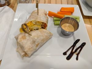 2/29/20 breakfast burrito at The Plant Based & Juice Bar in Danville