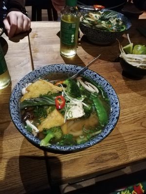 Vegan pho with fried tofu at Pho in Berlin