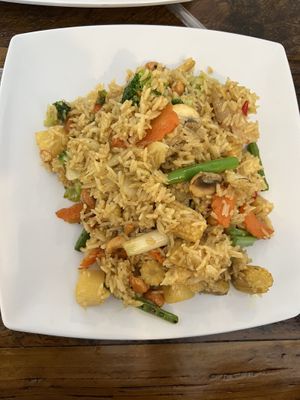 Pineapple Fried Rice(Vegan version no eggs )  at Chada Thai in Norman