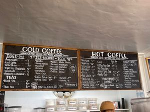 So many coffees! And 3 alternative milks “wow no cow” very cute! 💛  at Cafe Dolce in Solvang