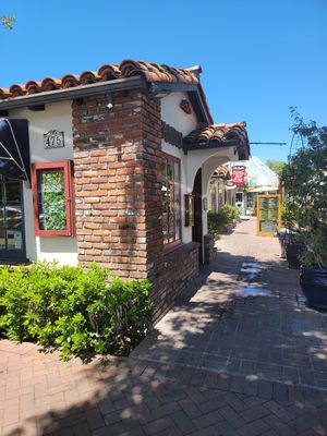 From the sidewalk at Cafe Dolce in Solvang