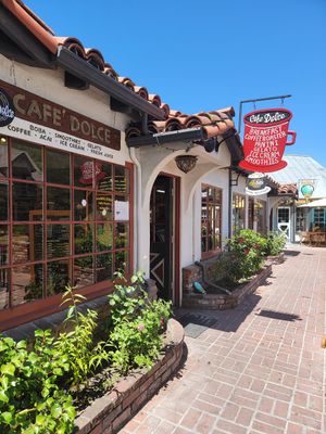 By the entrance at Cafe Dolce in Solvang