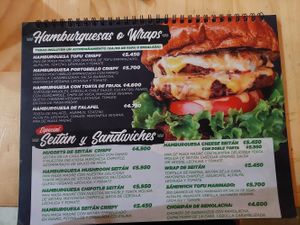 Menue  burgers at Mr Veggie San Pedro in San Pedro