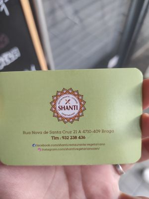 Card at Shanti in Braga