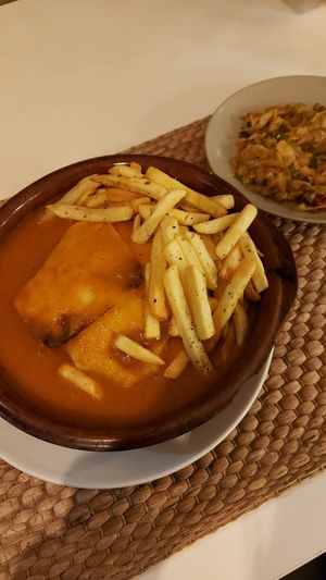 Francesinha vegan at Shanti in Braga