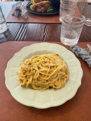 Carbonara at Il Pangolino in Casale Monferrato
