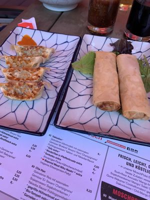 Vorspeise - Frühlingsrollen und Gyoza at MoschMosch in Mannheim