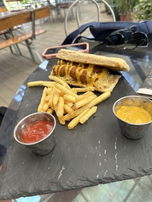 Caprina? I can't remember the name but it was the veg/gf panini- also very good, more of a bratwurst   at Cafe Europa in Liberia