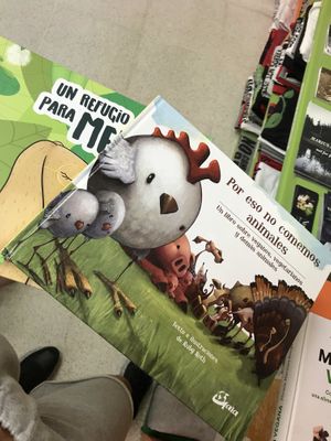 Vegan kids books at Planeta Vegano in Madrid