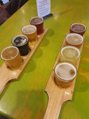 Beer paddles at Shedshaker Brewing Company in Castlemaine