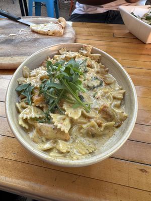 Vegan pasta with vegan cream #Veganuary at Shedshaker Brewing Company in Castlemaine