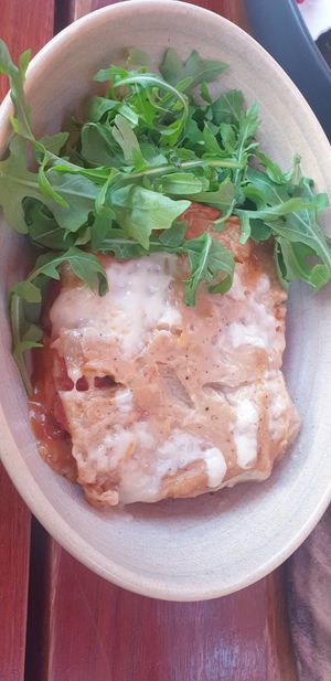 Vegan lasagna at Shedshaker Brewing Company in Castlemaine