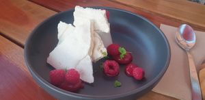 Vegan panna cotta at Shedshaker Brewing Company in Castlemaine