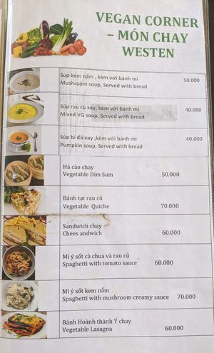 Western dishes. CAUTION: some items are contain dairy and possibly eggs (e.g. the quiche & the sandwich) at Chez Oanh Cafe in Phan Thiet
