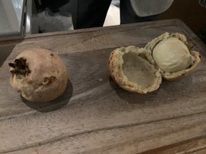 Vegan course Raddish covered with salt crust at FARO in Tokyo