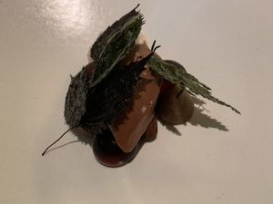 Vegan course desert - Cacao and Cacao fruit sherbet at FARO in Tokyo