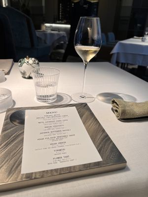 Vegan tasting menu and Ruinart champagne  at FARO in Tokyo