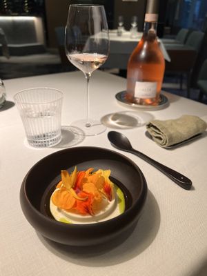 White asparagus panna cotta  at FARO in Tokyo