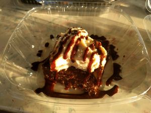 cake with ice cream at Vida De Cafe in St Pete Beach