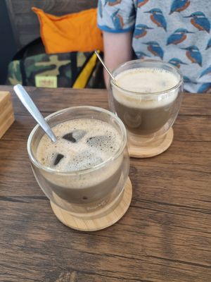 Hojicha Tea with soy milk at Seneca in Wakayama
