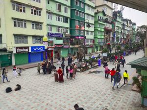 Outside view from inside! at Rasoi in Gangtok