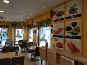 Restaurant interior at A2B Adyar Sweets & Snacks - Dalhousie Ln in Central Singapore