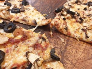 Vegan pizza at Moto La Pizza in Ramat Gan