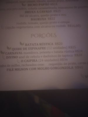 Menu at A Bruxa Gastropub in Sao Luiz Do Paraitingha