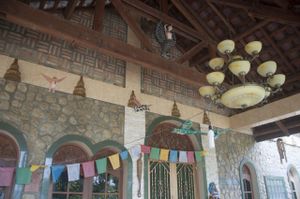 The decorations. at Buddha Cafe in Samosir