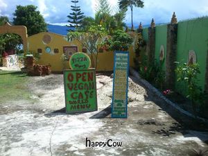 View from outside at Buddha Cafe in Samosir