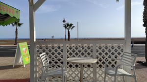 Seating area at Heladería Helathlon in Lanzarote