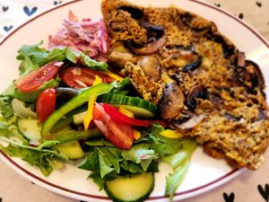 Vegan chick pea omelette at Katie's Homemade Kitchen in Marsden