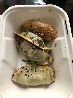 Tofu and spinachi. Fried. at Dim Sum Spot - Letná in Prague