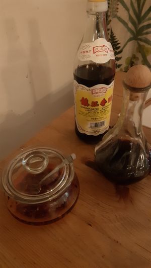 Table sauces at Dim Sum Spot - Letná in Prague