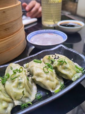 Spinach a d smoked tofu dumpling at Dim Sum Spot - Letná in Prague