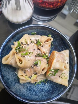 Vegan duck dumplings at Dim Sum Spot - Letná in Prague