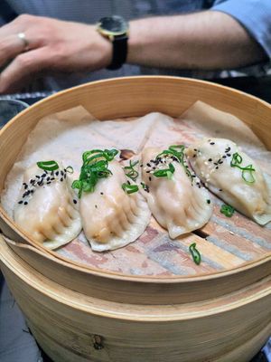 Sichuan chilli, tofu and peanut dumplings at Dim Sum Spot - Letná in Prague