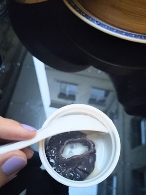 Blueberry dumplings (amazing!) at Dim Sum Spot - Letná in Prague