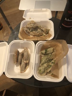 Fried beans, tofu/spinach and potatos. All great again! Fried ones much better! at Dim Sum Spot - Letná in Prague