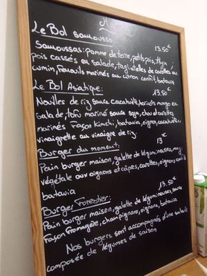 Menu at Millefolium in Pau