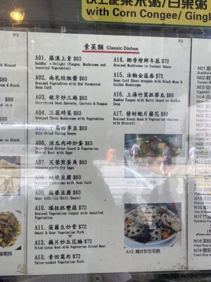 Menu at Po Lin Yuen 寶蓮苑素食 - Shek Tong Tsui in Hong Kong Island