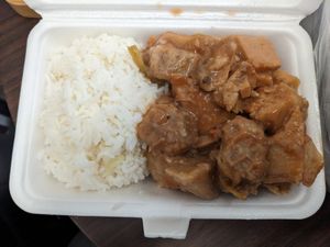 Taro and fake pork belly rice at Po Lin Yuen 寶蓮苑素食 - Shek Tong Tsui in Hong Kong Island