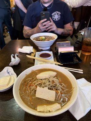 Vegan red ramen with added tofu. Very very good.  at Hachioji Ramen in Los Angeles