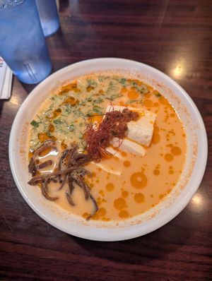 Spicy vegan ramen at Hachioji Ramen in Los Angeles
