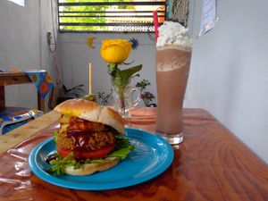 Bbq burger. at Panza Vegana in Merida
