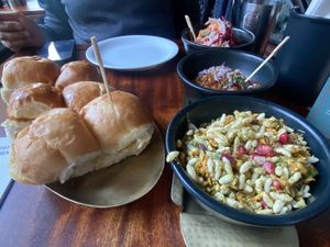Up-To-Date Vegan Pau Bhaji* (Ve, V) ~ Dishoom House Chaat (Ve, V)  at Dishoom in East London