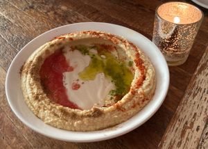 Hummus dish at Kubeh in New York City