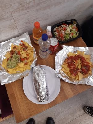 Nachos, burrito and tacos at Saburritos in Dublin